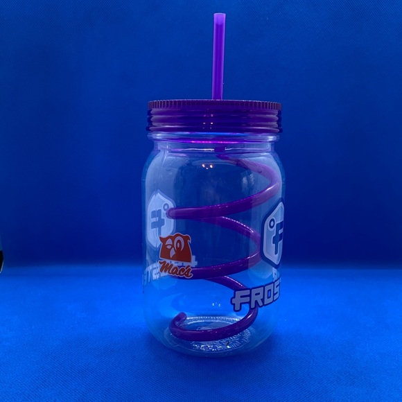 MACS Froster Purple Mason Jar Cup with spiral straw - Picture 2 of 4